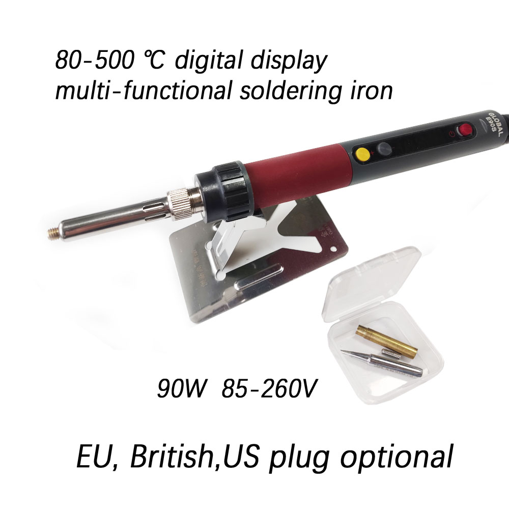 Soldeerbout Kleine Houvast Foliedruk Machine Digitale Display 80-500 Graden Lederen Ambachtelijke Ijzer Voor Embossing Branding: Bruin