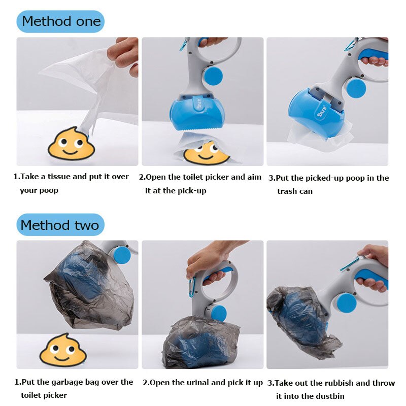 Dispositivo de limpieza de excrementos de mascotas, pala para recoger excrementos de perros, inodoro de animales, pinza, herramienta de limpieza