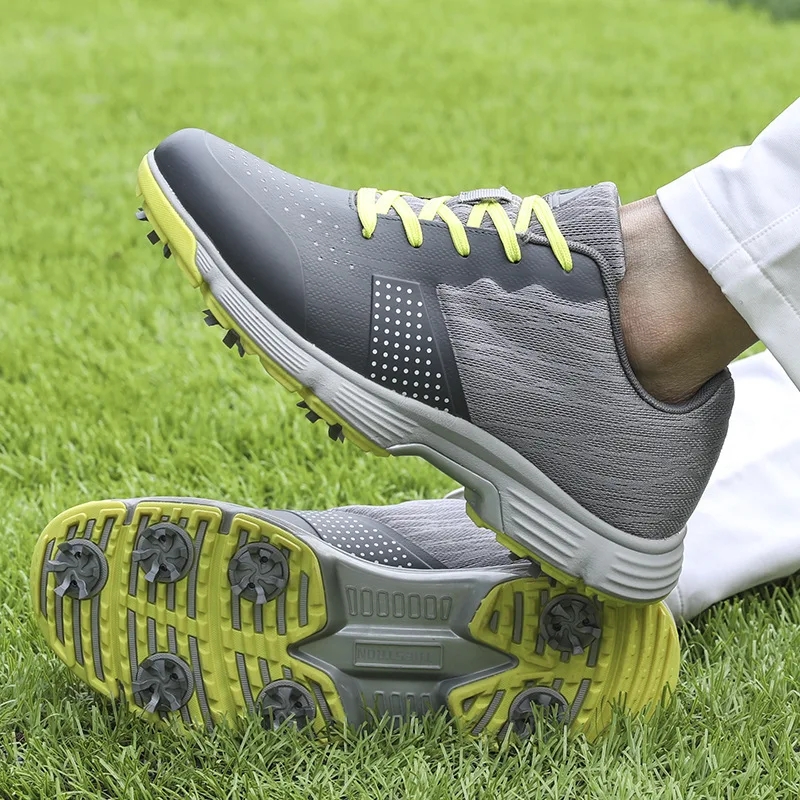 Waterproof golf shoes for men, thornless outdoor golf sports training sneakers, classic men's golf trainers 14 size e 13