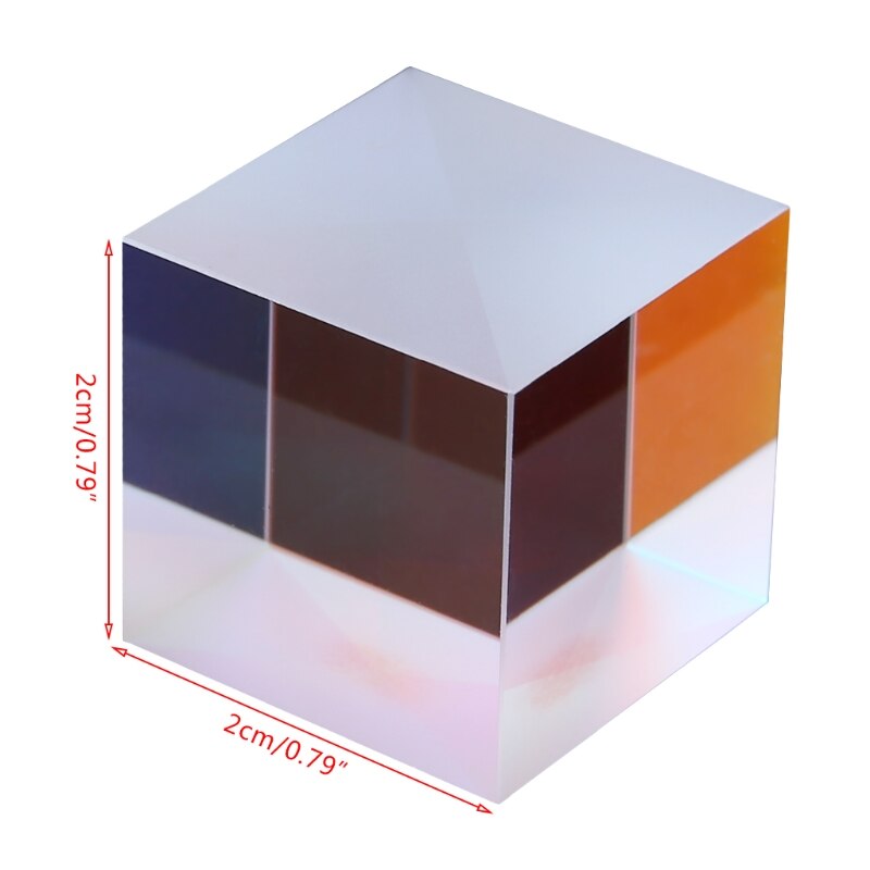 Colorful Combiner Splitter Cross Dichroic Cube RGB Prism Optical Glass Triangular Prism for Teaching Light Spectrum