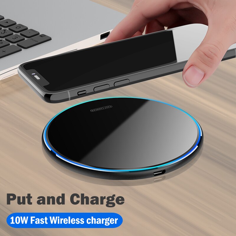 10W Fast Qi Wireless Charger for LG V35 V40 V50 V60 ThinQ 5G LG Velvet 5G Phone Wireless Charging Pad Breathing Light Case