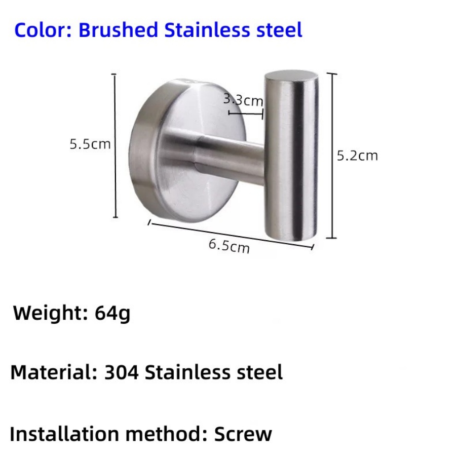 Gancho para toallas de baño, percheros para ropa de pared, perchas montadas en la pared de acero inoxidable, tornillos para colgar toallas/ganchos adhesivos para pared: Verde claro