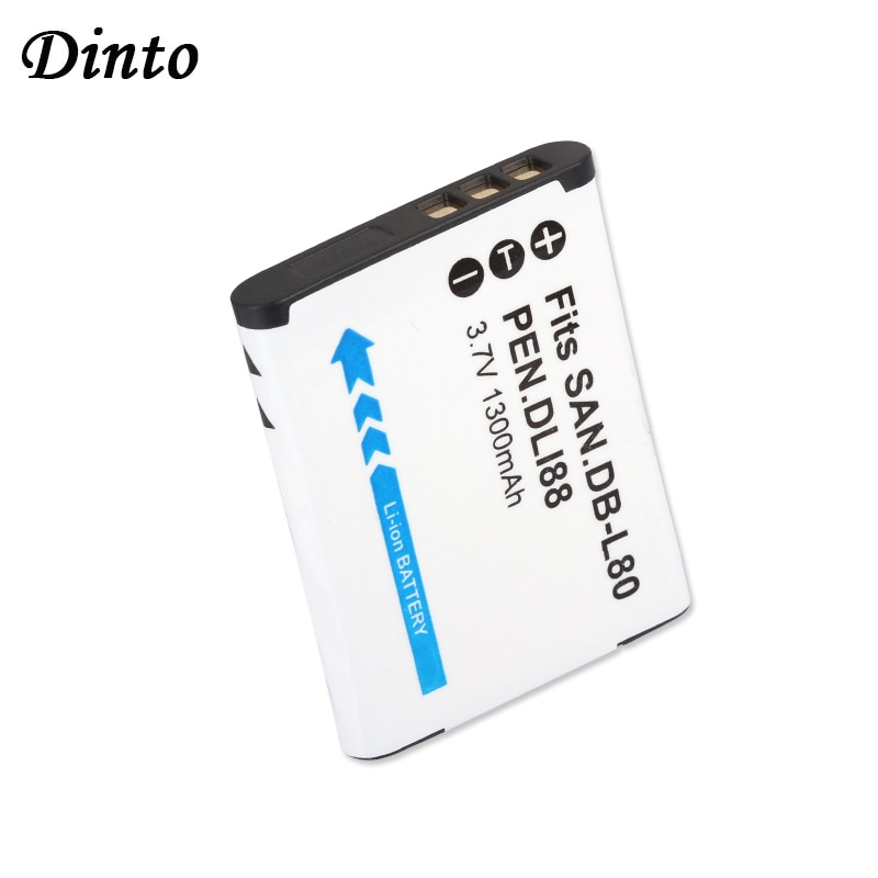DINTO 1300mAh DB-L80 D-LI88 D LI88 DB-L80A DB-L80AU DBL80 DB L80 Camera Battery for Sanyo VPC-CG10 CG20 PENTAX VPC-CG88 CG100