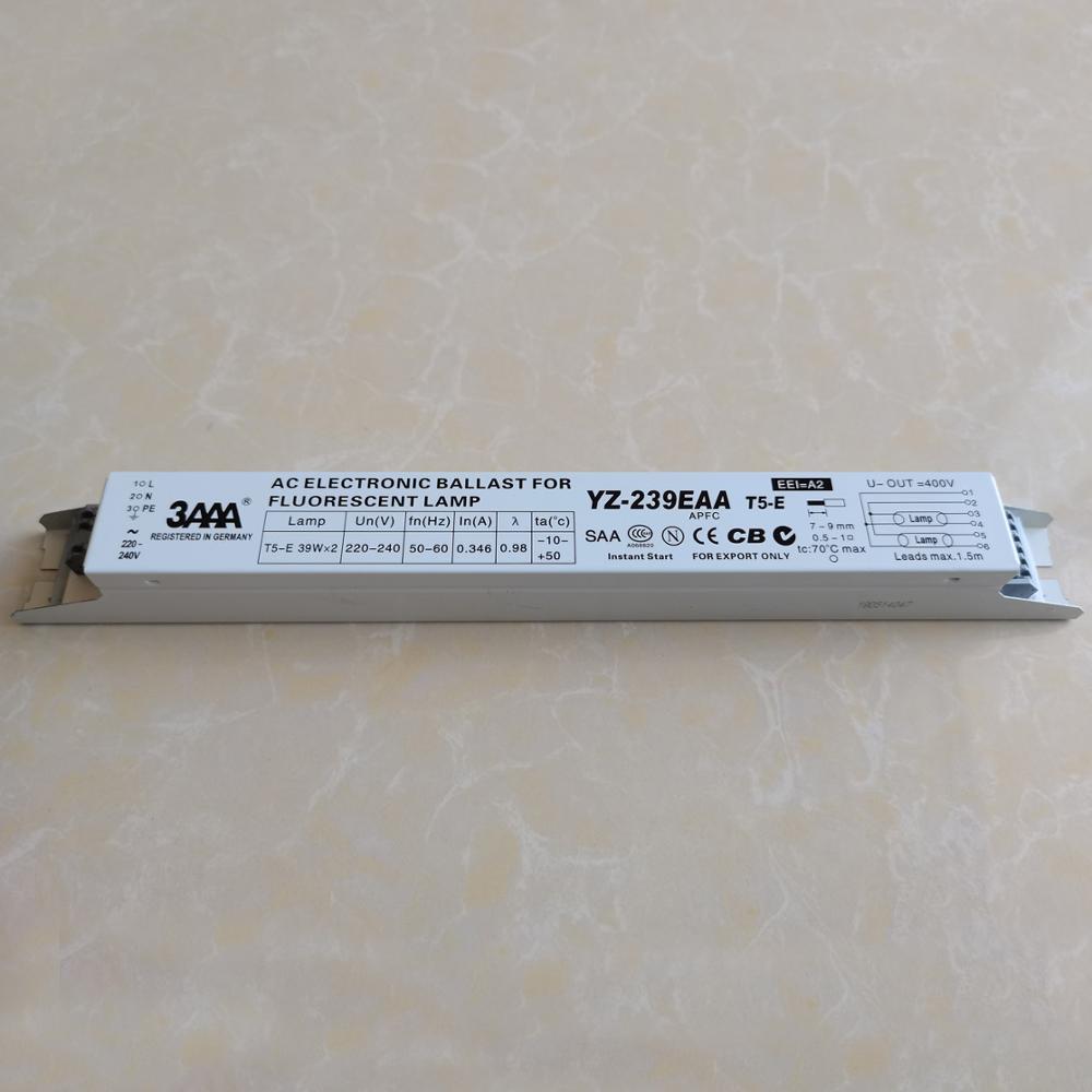 220-240V 3AAA YZ-239EAA AC Electronic Ballast Instant Start Fluorescent Lamp Electronic Ballast for T5-E 39WX2 Lamps CCC CE SAA