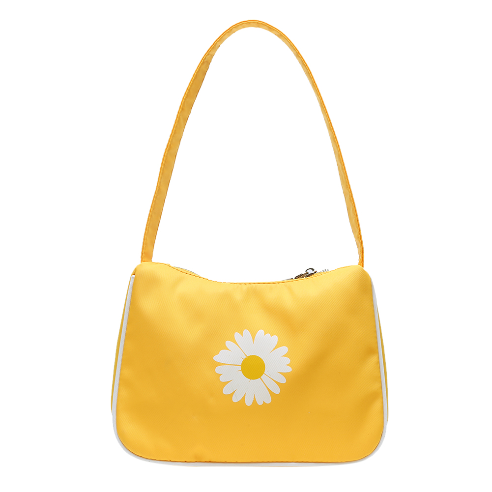 Weibliche Nylon lässig Schulter Tasche Blume Gedruckt Frauen Handtasche Jugend Damen Einfache Vielseitige Tasche: Gelb