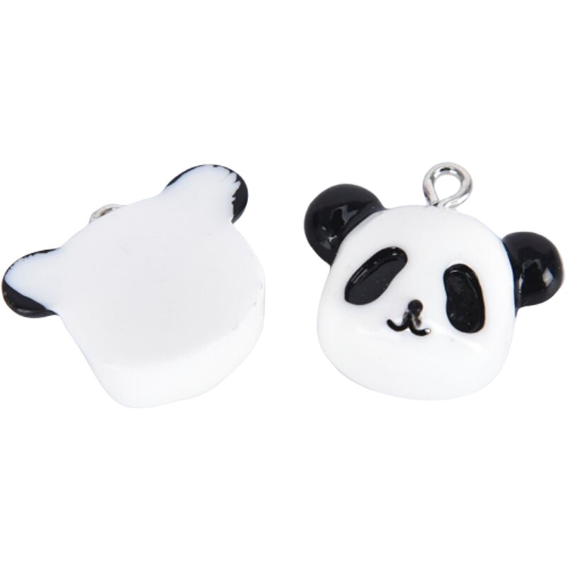 20 stücke Emails Cartoon Panda Charms DIY Handgemachte Haar Armband Halskette Ohrring Schmuck Zubehör Anhänger Material