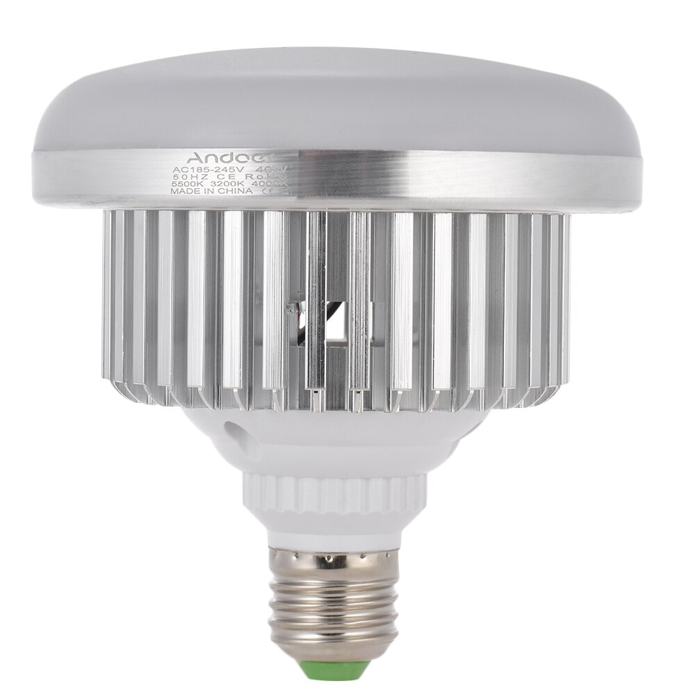 Andoer LED Shotography Light E27 40W Energy Saving LED Bulb Lamp 5500K 3200K 4000K Adjustable Color Temperature AC185-245V