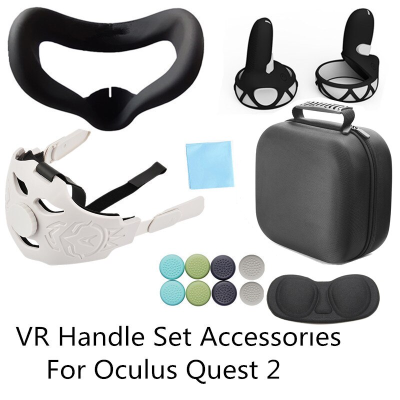 Oculus Quest 2 Case VR Touch Controller Shell Lens Rod Cap Handle Grip Protective Cover Set For Oculus Quest 2 VR Accessories