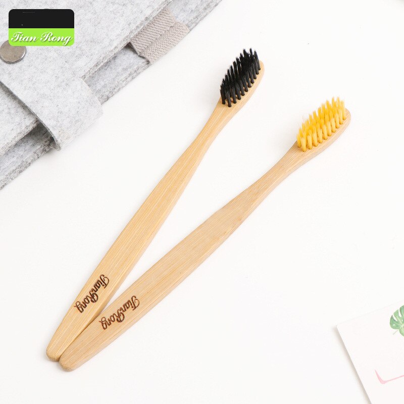 1PC Nature Bamboo Handle Toothbrush Colorful Soft Bristles Bamboo Wooden Toothbrush With Box Eco-Friendly Oral Care