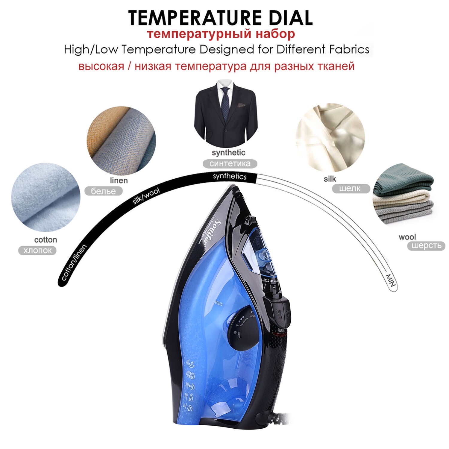 Sonifer – fer à vapeur électrique , pour voyage, maison, vêtements, repassage à la vapeur, plaque revêtue