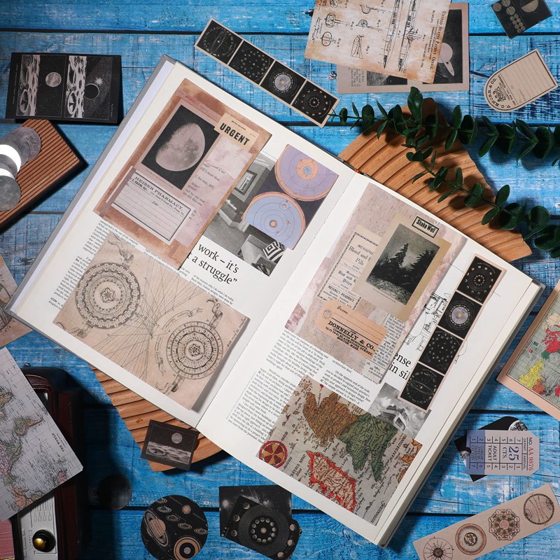 600 Pieces Vintage Stickers Journaling Paper Antique Scrapbooking Journaling Paper Aesthetic Scrapbook Paper Stickers
