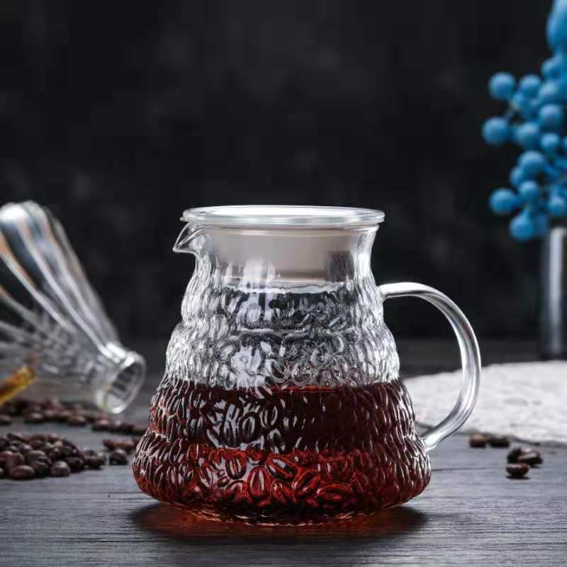 500ml Coffee Bean Heat-resistant Glass Hand-made Coffee Maker V60 Style Reusable Coffee Maker Heat-resistant Teapot Coffee Maker