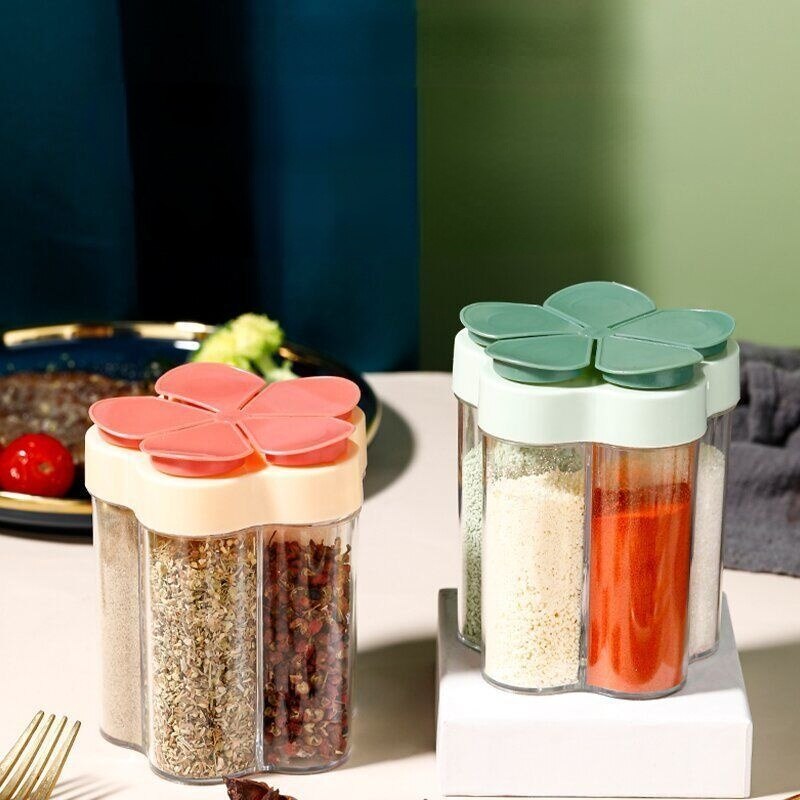 Word seasoning box monosodium glutamate salt plastic multi-compartment seasoning box kitchen seasoning storage box vial