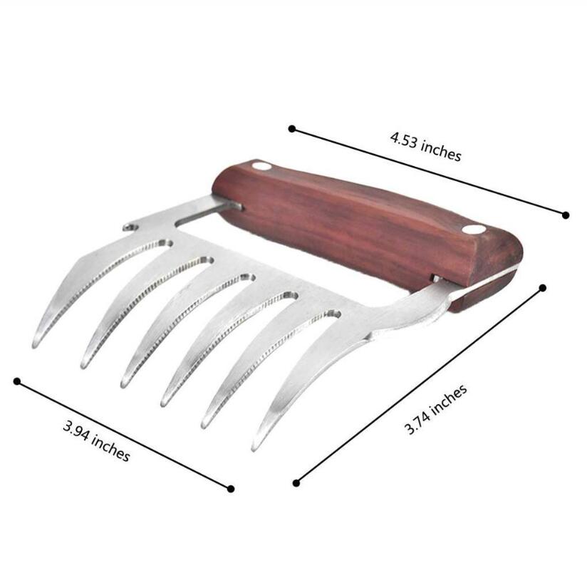 1pc udendørs grillgafler, strimlet bjørneklo, træk strimlet svinekødklemme, manuel stegegaffel, køkkenredskabstilbehør, grillværktøj