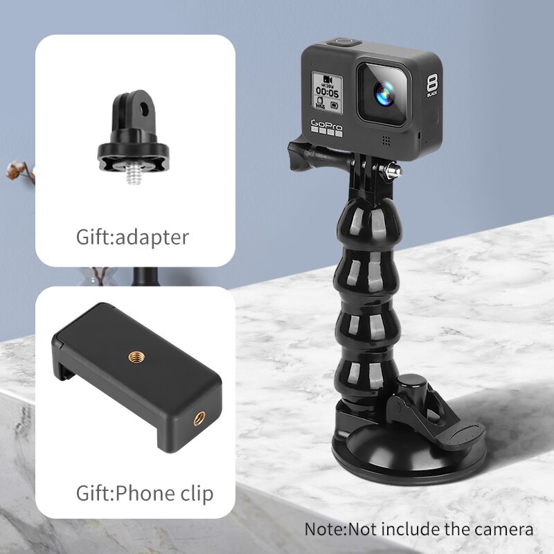 Mini caméra d'action ventouse pour GoPro Hero 9 8 7 5 6 4 Sony SJCAM SJ7 Yi 4K H9 Go Pro 7 montage vitre ventouse accessoire