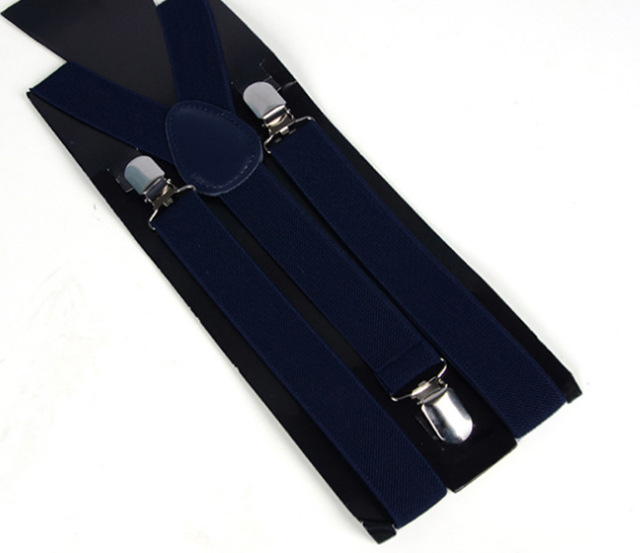 Adjustable Elasticated Adult Suspender Straps Unisex Women Men Y Shape Elastic Clip-on Suspenders 3 Clip Pants Braces: Navy