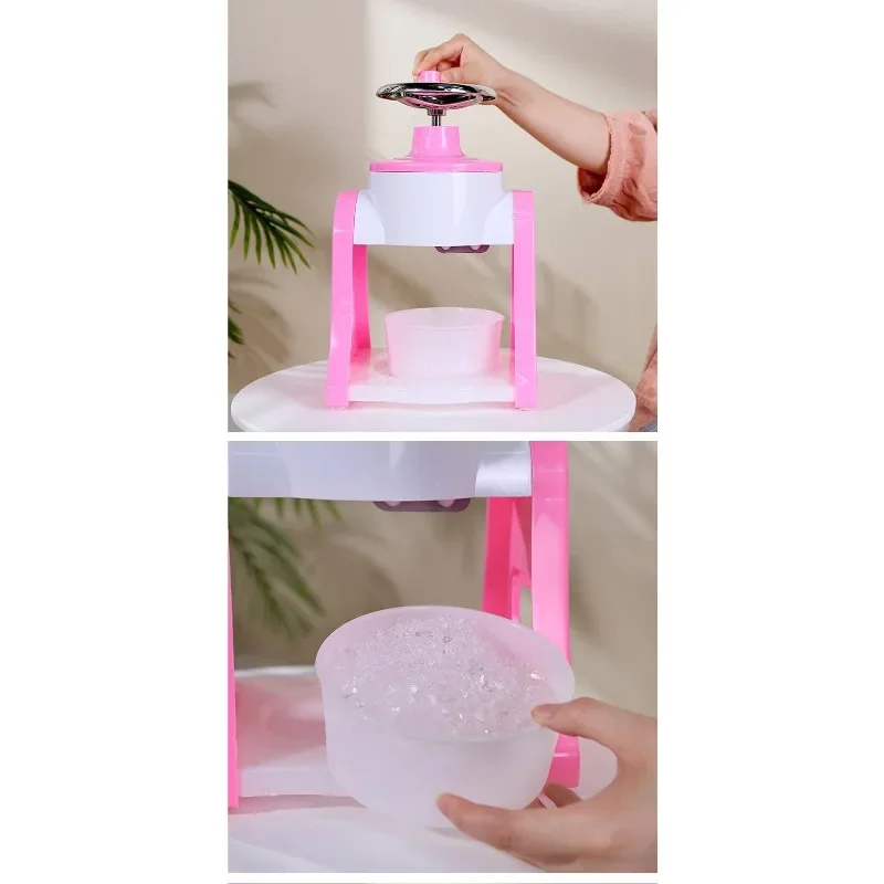 Mini trituradora de hielo para el hogar, máquina de hielo afeitado portátil con manivela, máquina de granizado Manual para batidos, Verano