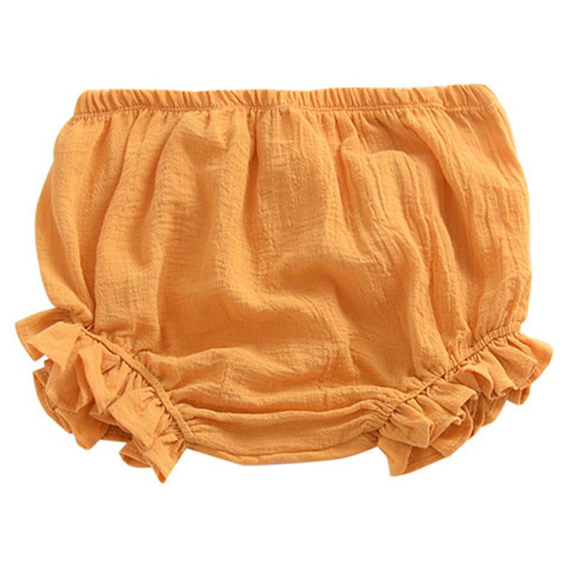 Sommer baby piger drenge bloomer shorts spædbarn ensfarvet bomuld sød løs harem pp bukser grundlæggende bleovertræk undertøj: Gul-l