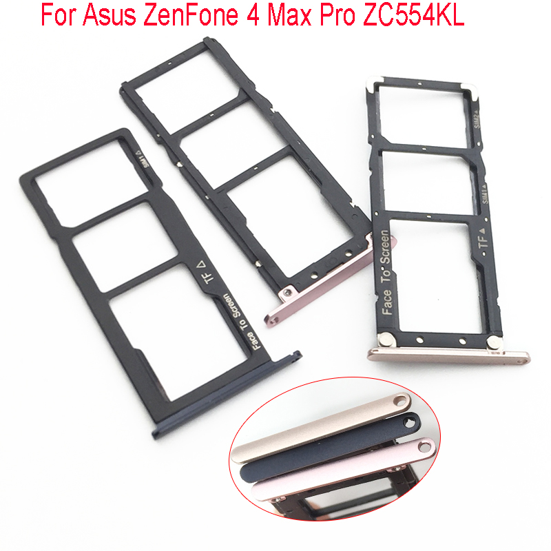 Nano sim-korthållare för asus zenfone 4 max 5.5 zc 554kl sim-kortsfackhållare svart / guld / rosa