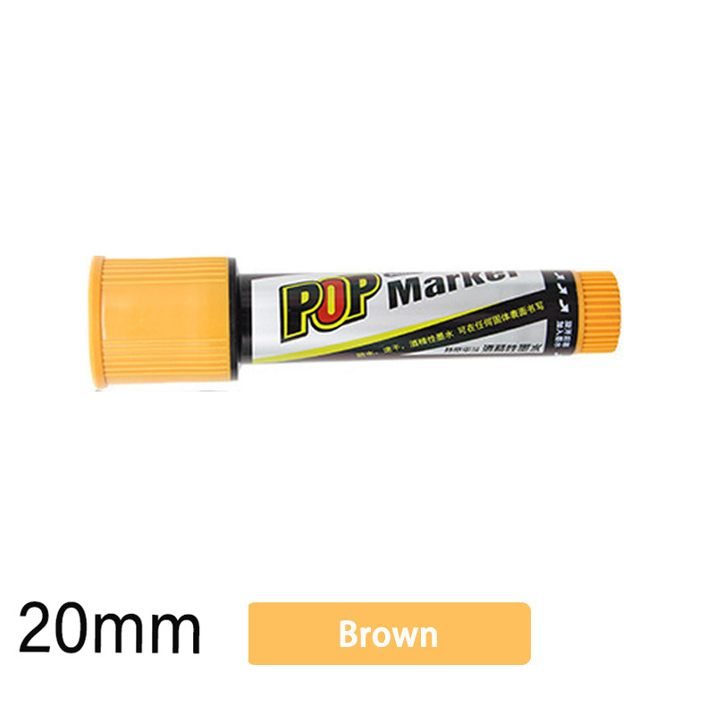 20mm vandtætte permanent markør plakat pen reklame pen farve maling alkohol fiber pen pop grafisk skitse pen kunst forsyninger: 20mm brune