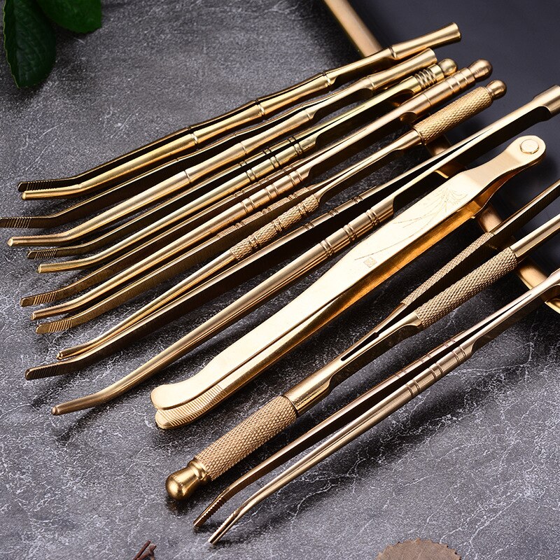 High-Grade Pure Copper Tea Clip Tea Needles Cutters Tweezer Tools Tea Clip Chinese Kung Fu Tea Teaware Kitchen Accessories