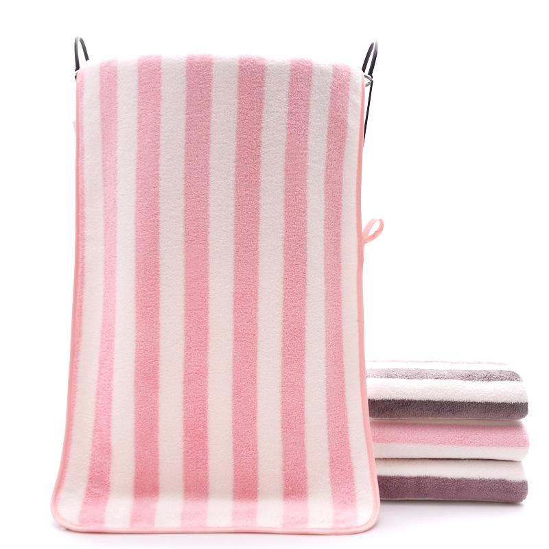 Gestreepte badhanddoeken voor volwassenen, zachte absorberende handdoeken van polyester, handdoek voor thuis, familiebadhanddoeken, handdoeken voor in de badkamer: 4