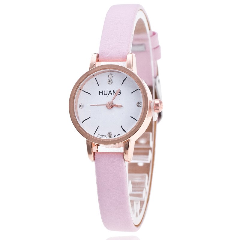 Damklocka dam enkel tunn läderrem kvartsklocka damarmbandsur relogio feminino montre relogio feminino mujer: G