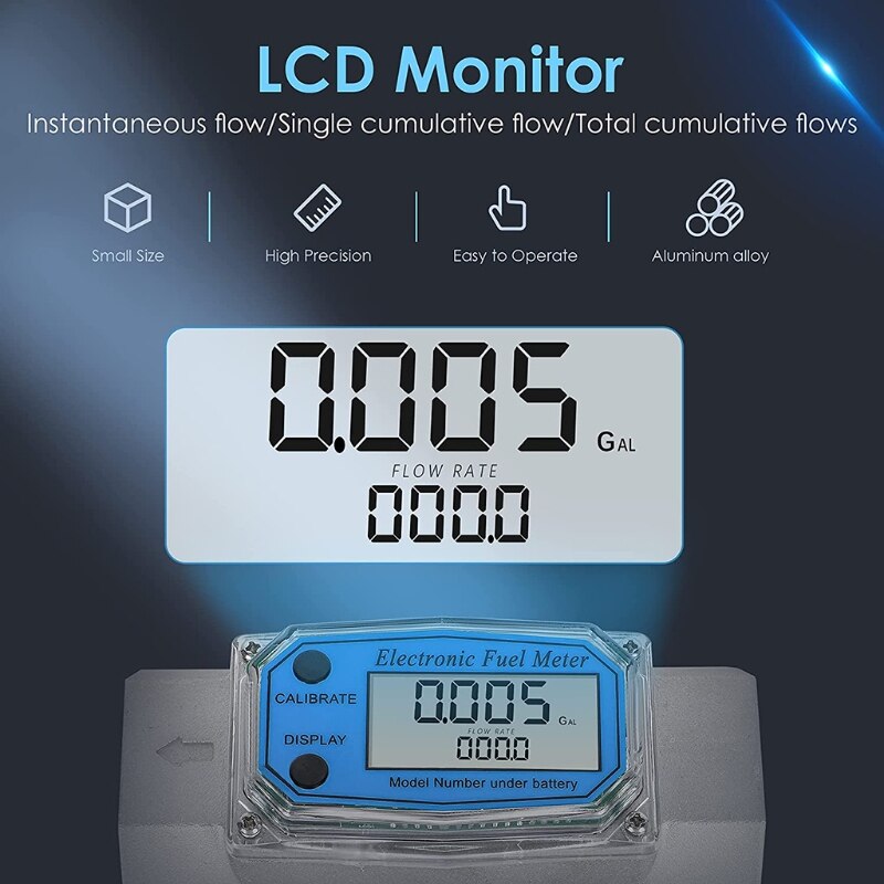 62KC Turbine Flow Meter 2 In Digital Turbine Flow Meter with Digital LCD Display