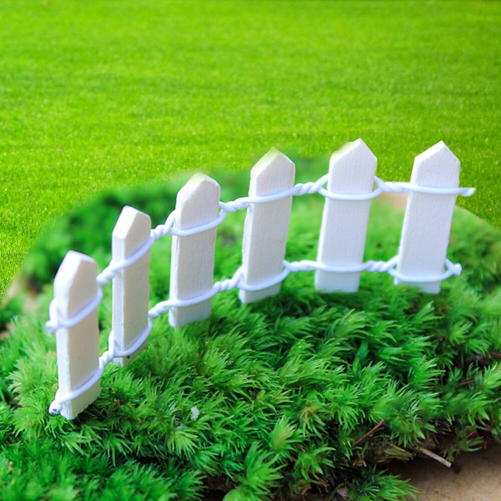 DIY Mini Fence Barrier Paling 100x5cm Fairy Garden Showcase Decoration Wooden Craft Outdoor Decor Garden Supplies