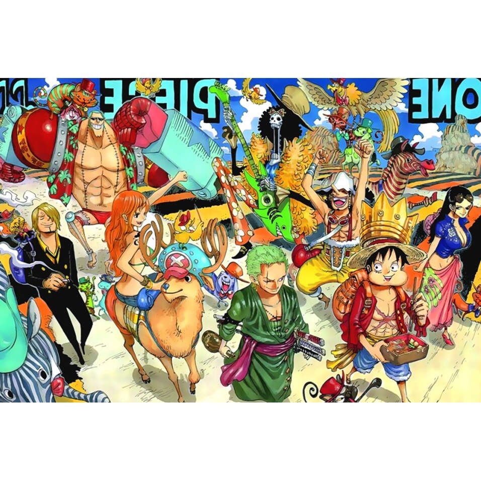 Pirates One Piece Jigsaw Puzzle 5000 Pieces Super King Jigsaw Puzzle 1000 Pieces of Wood Adult Luffy Cartoon: Two after Spring Festival 9 Assembled Wood 1000 Pieces Send Poster