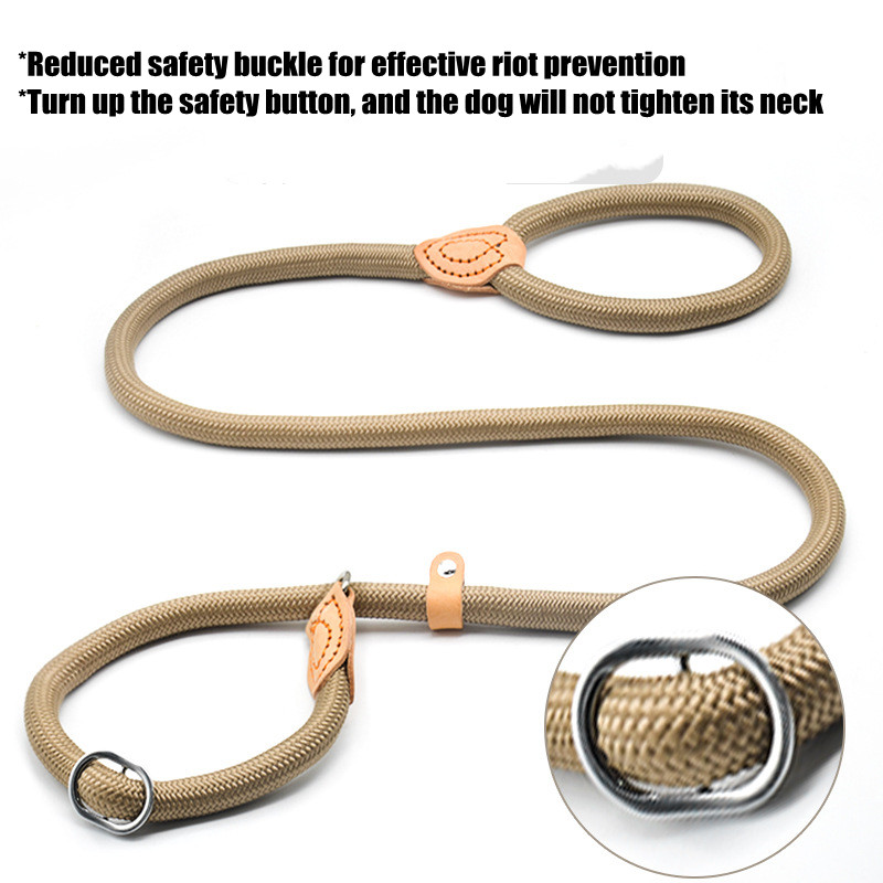 Laisse en Nylon pour chien 8/14mm, corde tressée, robuste, réglable, accessoire d'entraînement pour animaux de compagnie, pour petits et grands chiots