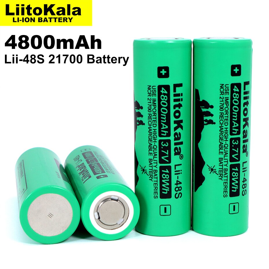 LiitoKala-batería recargable de li-lon, 3,7 V, 4800mAh, 9,6a, potencia 2C, tasa de descarga, baterías Ternarias de litio