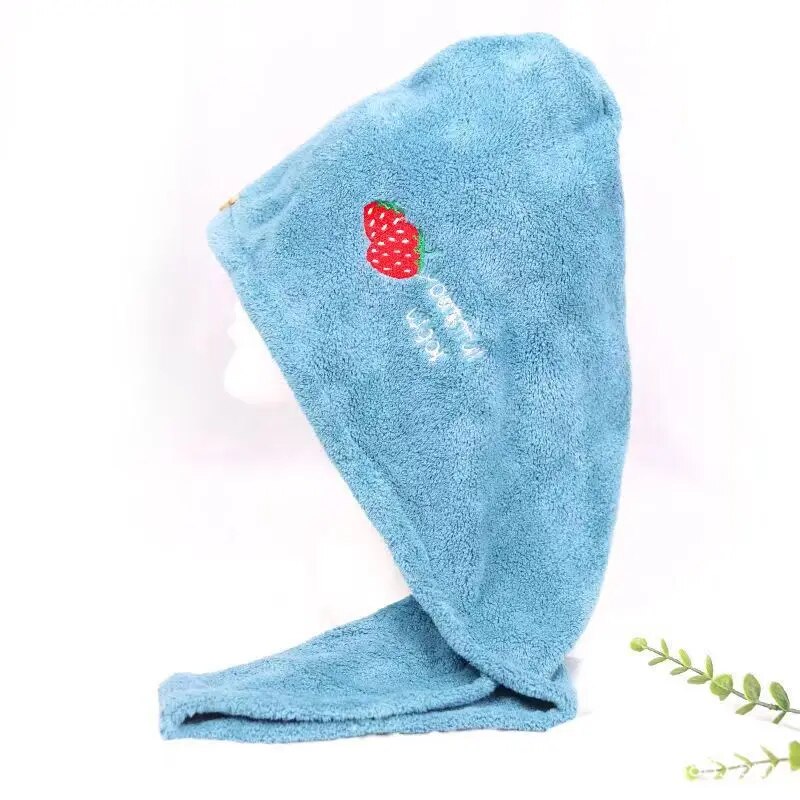 Schnell trocknendes Handtuch für Haare, Mikrofaser-Handtücher, Anti-Frizz-Handtücher für trockenes Haar, schnell trocknende Haartrocken-Handtücher für Mädchen, Strand-Duschhaube: Blau