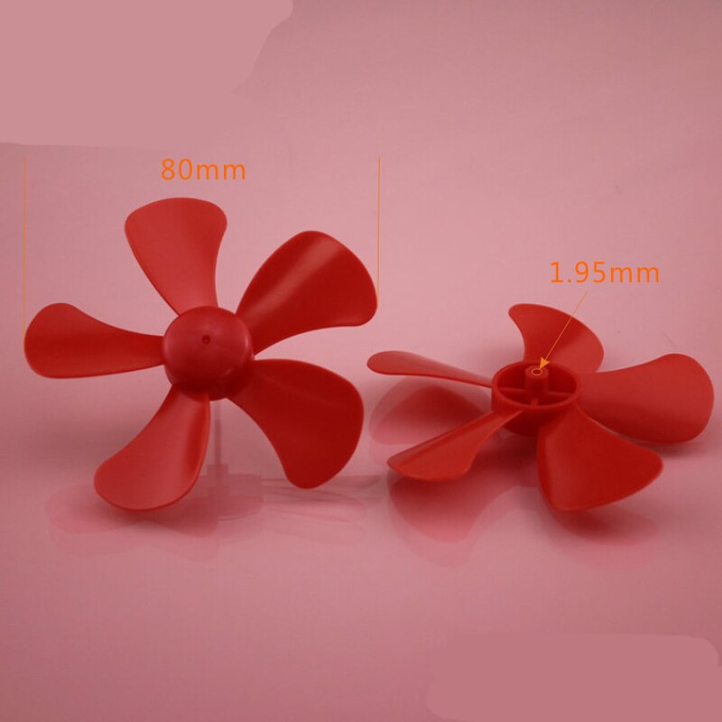 10 Stuks 80 Mm 5-Bladen Plastic Propeller Blad Voor 2 Mm As/Diy Zand Tafel Building Model materiaal Diy Speelgoed Onderdelen Baby Speelgoed Voor Kind