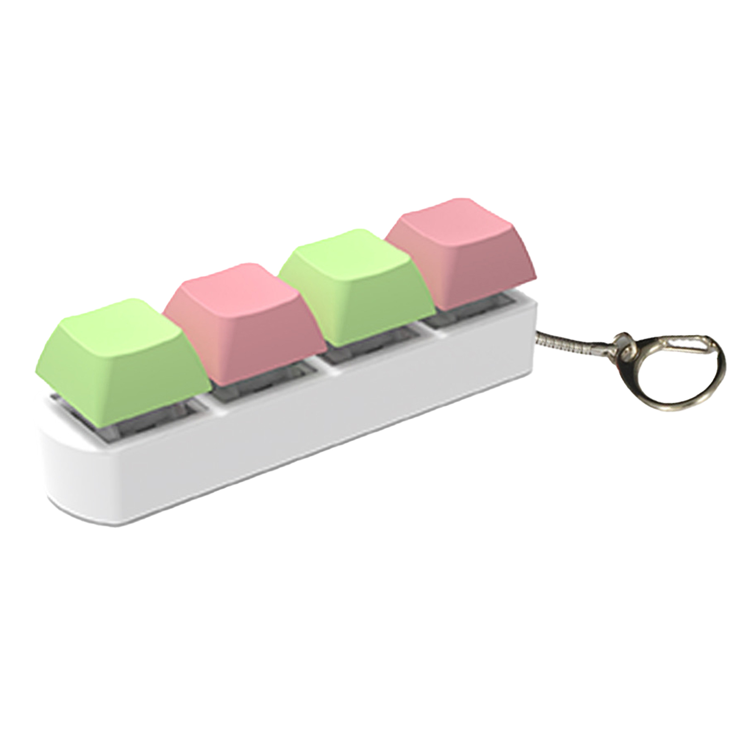 4 Keys Mechanical Keyboard Axis Tester DIY Keycaps Stress Relief Toy Finger Calming Fidget Keyborad Button Office Toy Keychain: Light Grey
