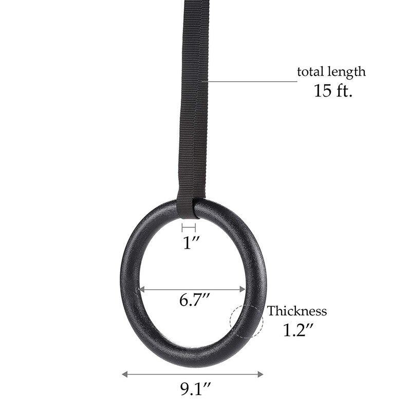 Gymnastic Rings Pull-Up Fitness Gym Rings with Adjustable Straps for Strength Training Workout