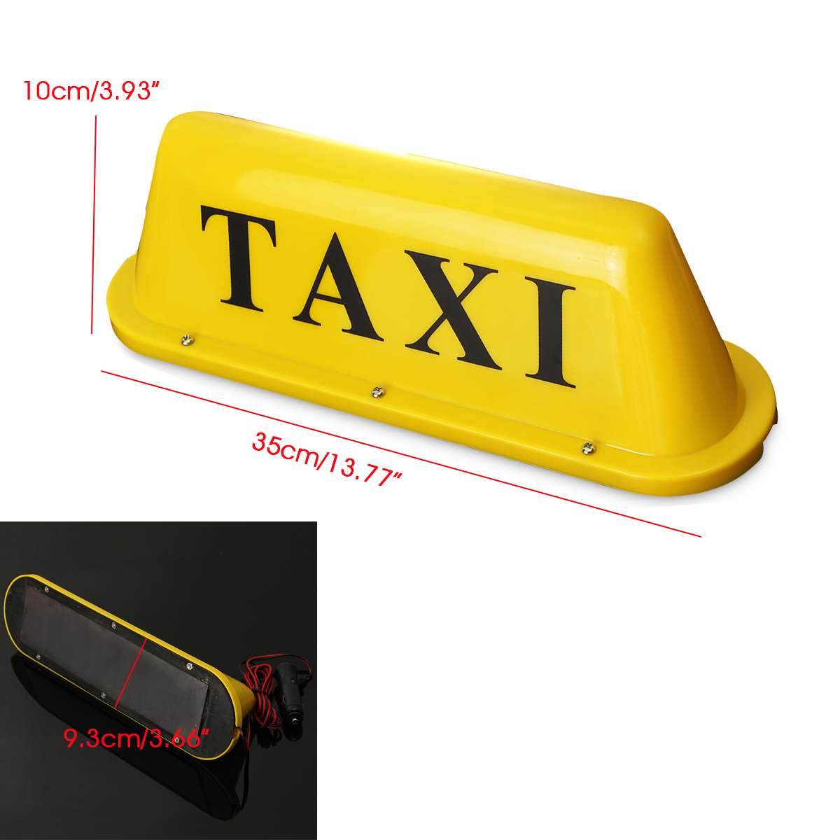 12V LED voiture Taxi cabine signe lumière lampe voiture cabine LED Signal lumineux d'avertissement Base magnétique toit toit étanche PVC