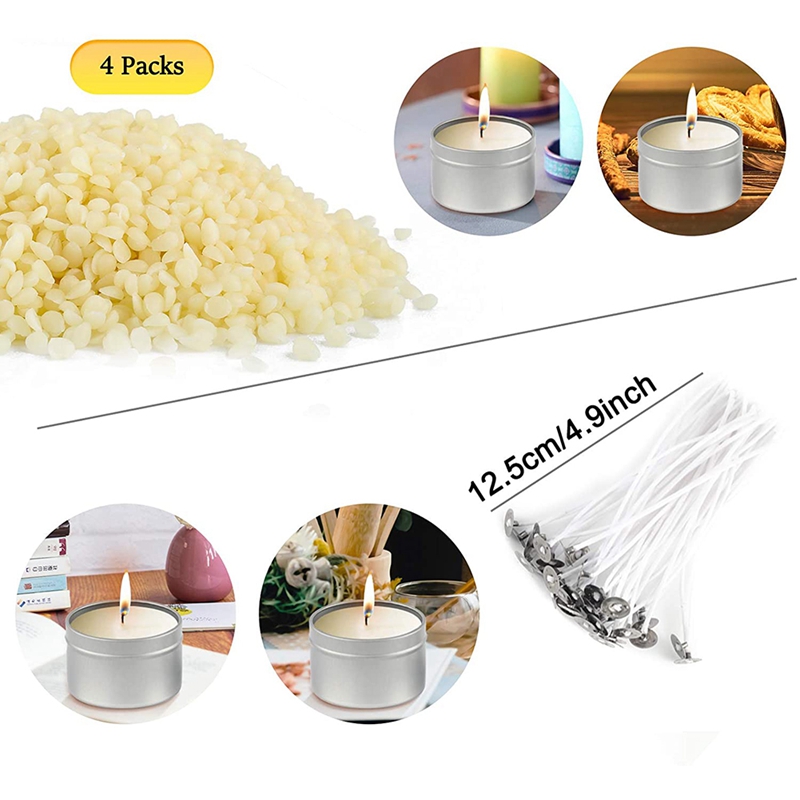 Candle Making Kit Supplies, DIY Candle Craft Tools Candle Tins, Stainless Pouring Pot, Candle Wicks, Sticker And Spoon