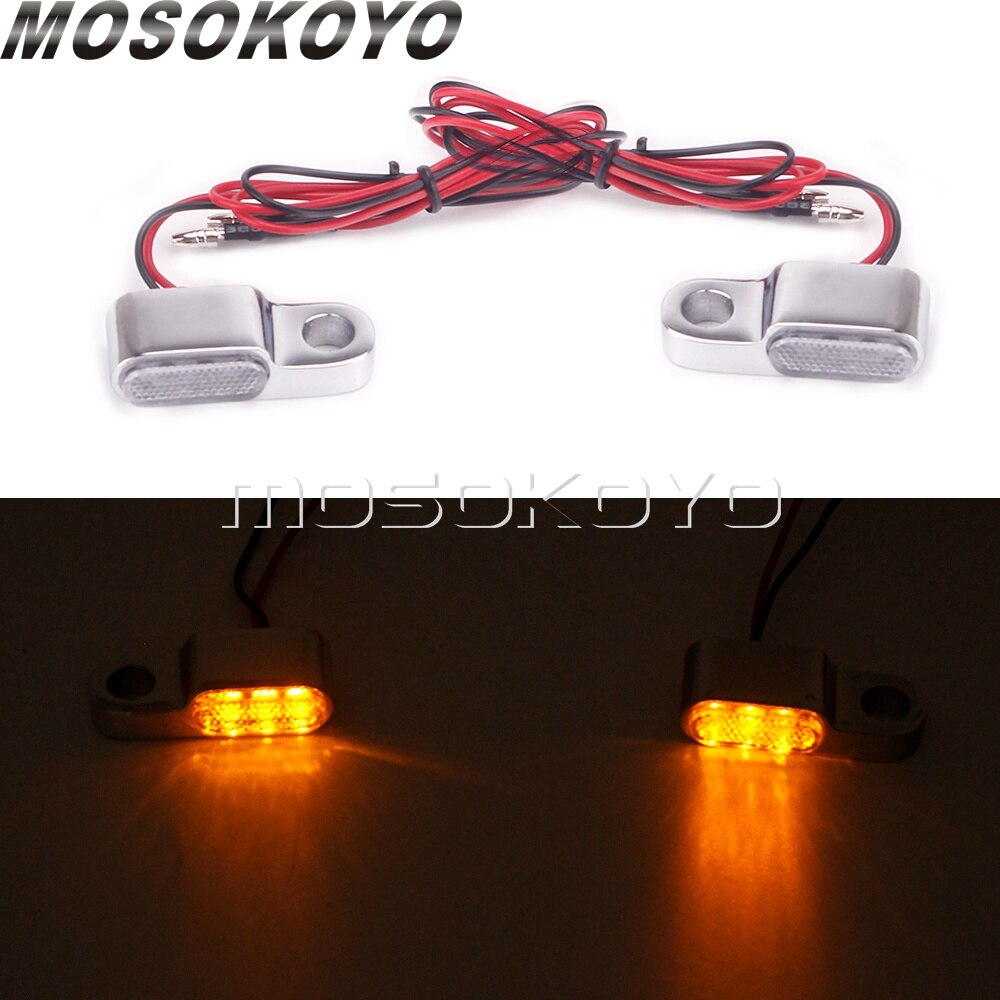 LED Mini Motorrad Blinker Anzeige Blinker Licht Blinkt Läuft Lampe für Harley Sportster Cafe Racer Chopper Bobber: Chrome