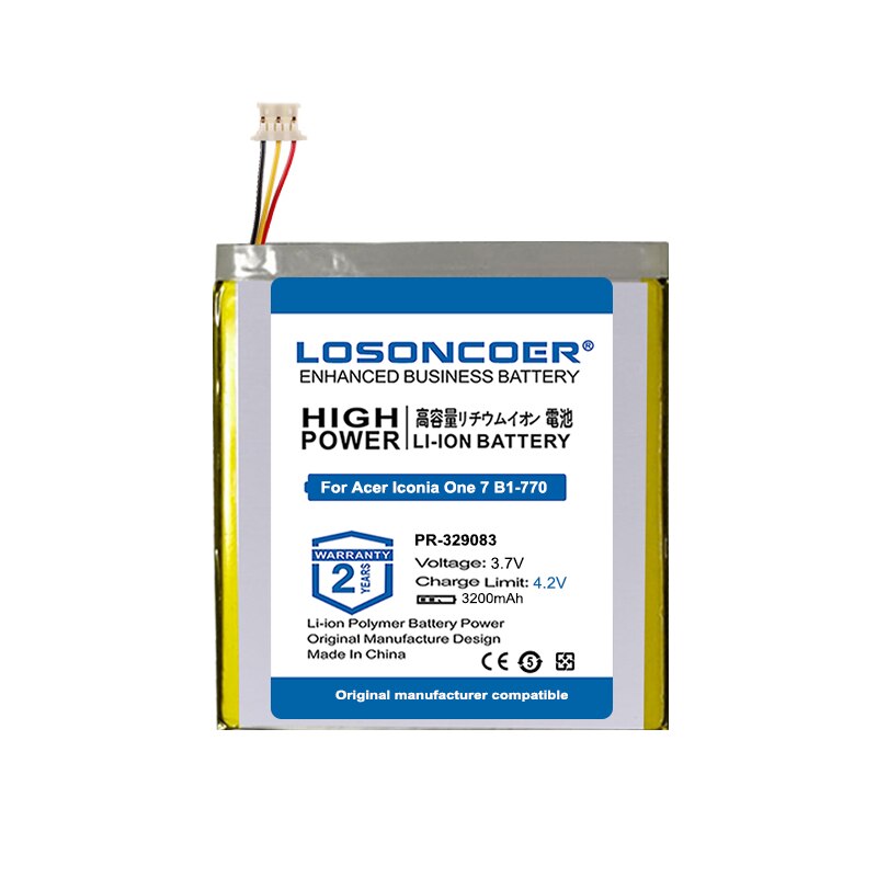 LOSONCOER 3200mAh KT.0010H.003, PR-329083 Tablet Battery for Acer Iconia One 7 B1-770 A5007 Tablet Replacement Accumulator
