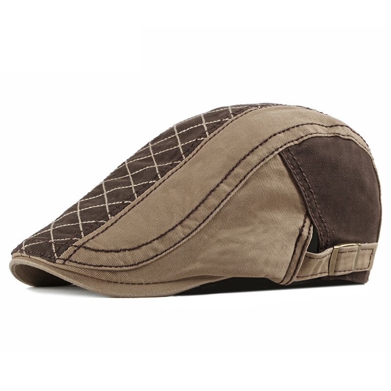 Boina estilo Retro inglés para hombre, Boina informal, gorro octogonal salvaje, gorros a la , primavera y otoño,: Dark Brown