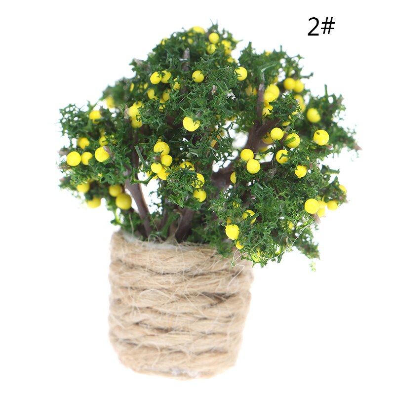 1/12 Poppenhuis Miniatuur Bloemen Fairy Tuin Ornament Mini Potplanten Bloemen Pot Poppenhuis Decor Bonsai Model Huis Decor: 16