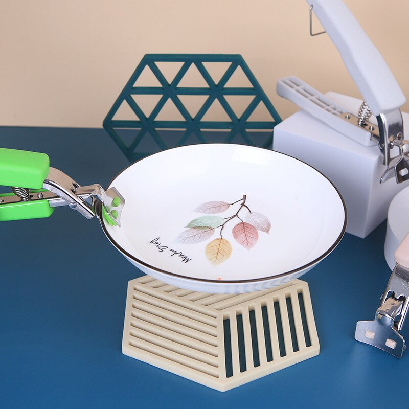 Stainless Steel Anti Scalding Clip Silica Gel Convenient Tray Lifting Device Household Kitchen Gadget Bowl Holder ZB788