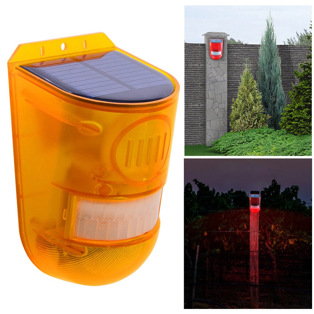 LED Alarm Light Motion Sensor Farm ABS Wireless Security Factory Warning Lamp Solar Powered Patio Outdoor Garden Home Safety