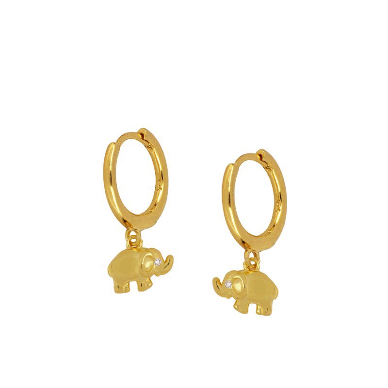 Roxi lovely mini dyr elefant hoop øreringe til kvinder mænd børn fødselsdag øreringe 925 sterling sølv smykker pendientes: Guld