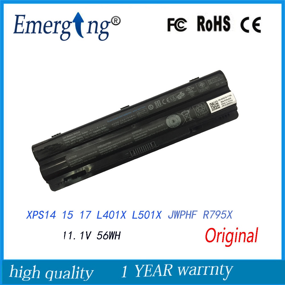 6cells 11.1V Original Laptop Battery for Dell XPS L401x L501x L701x XPS14 XPS15 XPS17 JWPHF R795X