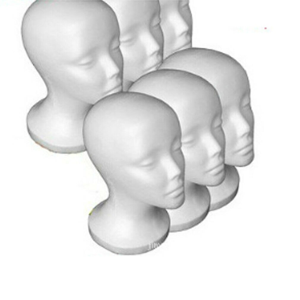 Styrofoam Foam Mannequin Female Head Model Dummy Wig Glasses Hat Display Stand