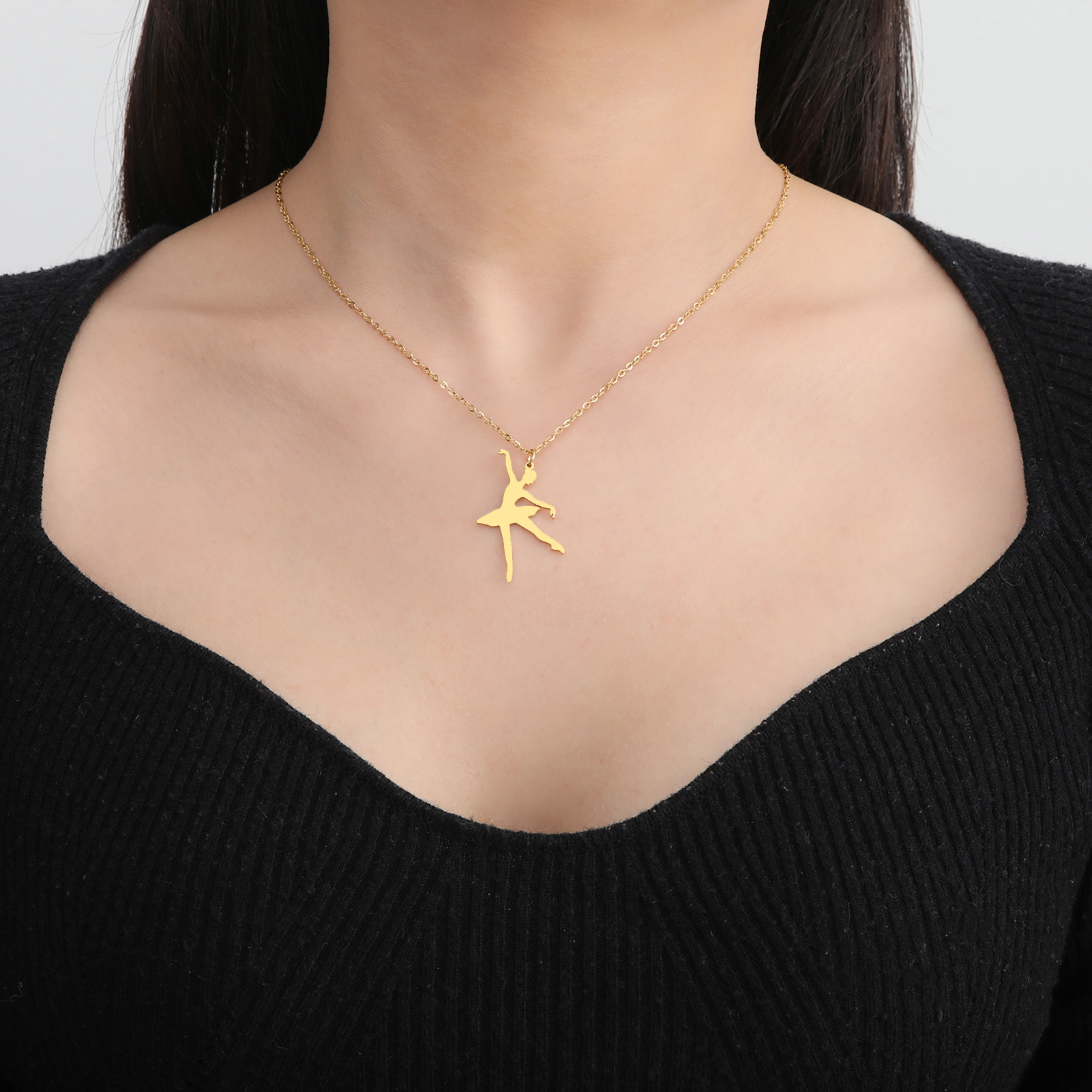Cazador Ballet Ballerina Dansend Meisje Hanger Kettingen voor Vrouwen Rvs Sieraden Ketting 2025