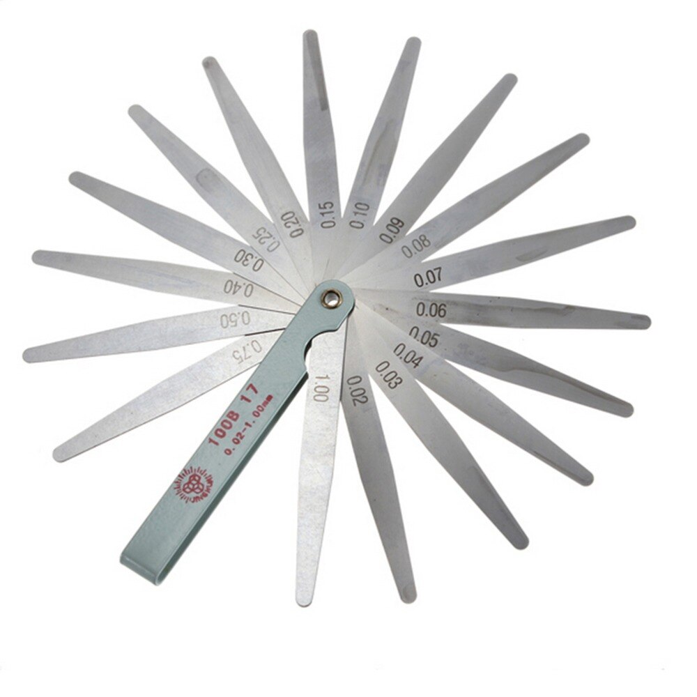 17 lames bougie d'allumage épaisseur écart métrique remplissage palpeur jauge mesure métrique 0.02 à 1mm acier outils de mesure 100mm