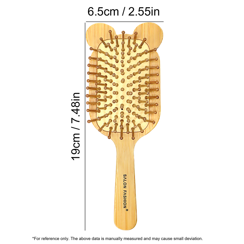 Cepillo de pelo de bambú para mujer, bolsa de aire, peines de bambú de dientes anchos, cepillo de cuero cabelludo de masaje suave, peine de barbero, herramientas de peinado de peluquería: Gris